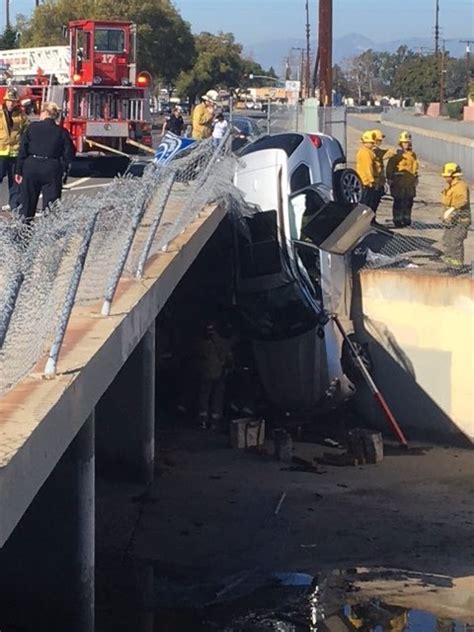 5 Hospitalized after Solo-Car Crash on 10 Freeway [West Los Angeles, CA]